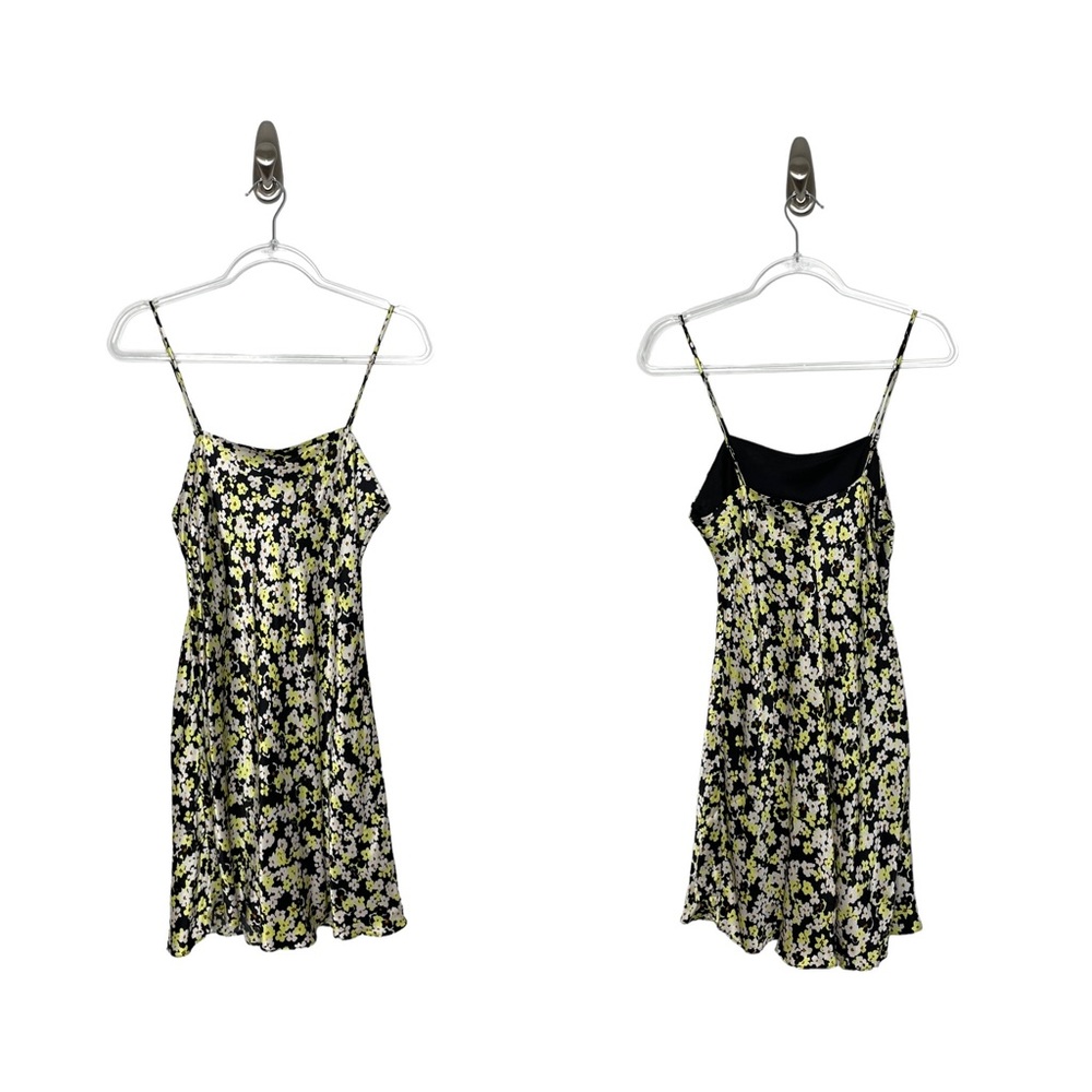 & Other Stories | Satin Mini Dress in Yellow Floral Print US 6